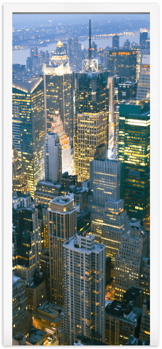 Wandtattoos: Wolkenkratzertür in New York