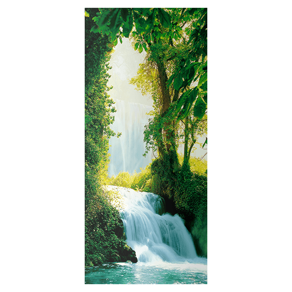 Wandtattoos: Tür Aufkleber Wasserfall im Wald