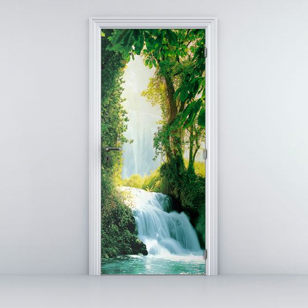 Wandtattoos: Tür Aufkleber Wasserfall im Wald