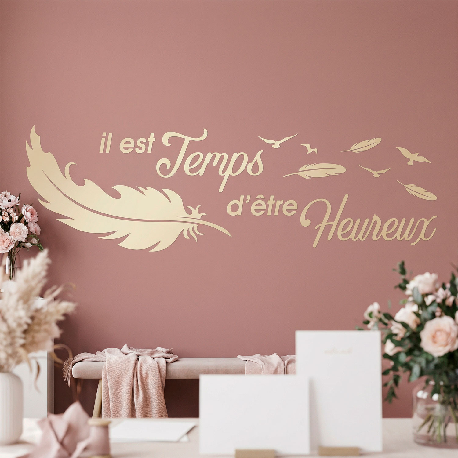 Wandtattoos: Il est temps d'&ecirc;tre Heureux