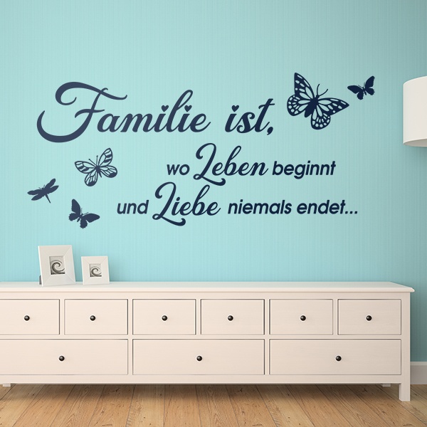 Familie ist, wo Leben beginnt und Liebe niemals en 0