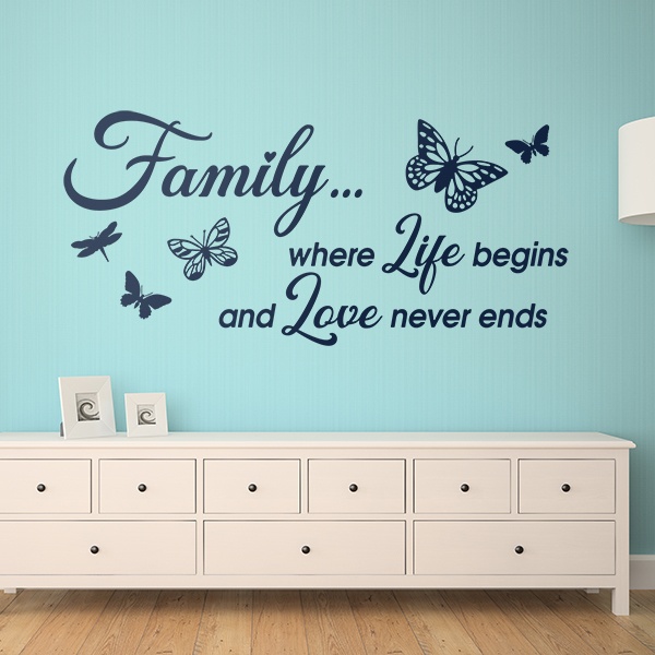 Wandtattoos: Family is where life begins 0