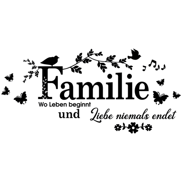 Wandtattoos: Familie, wo Leben beginnt und Liebe niemals endet