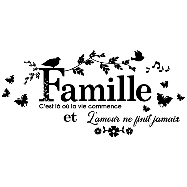 Wandtattoos: La famille, là où la vie commence