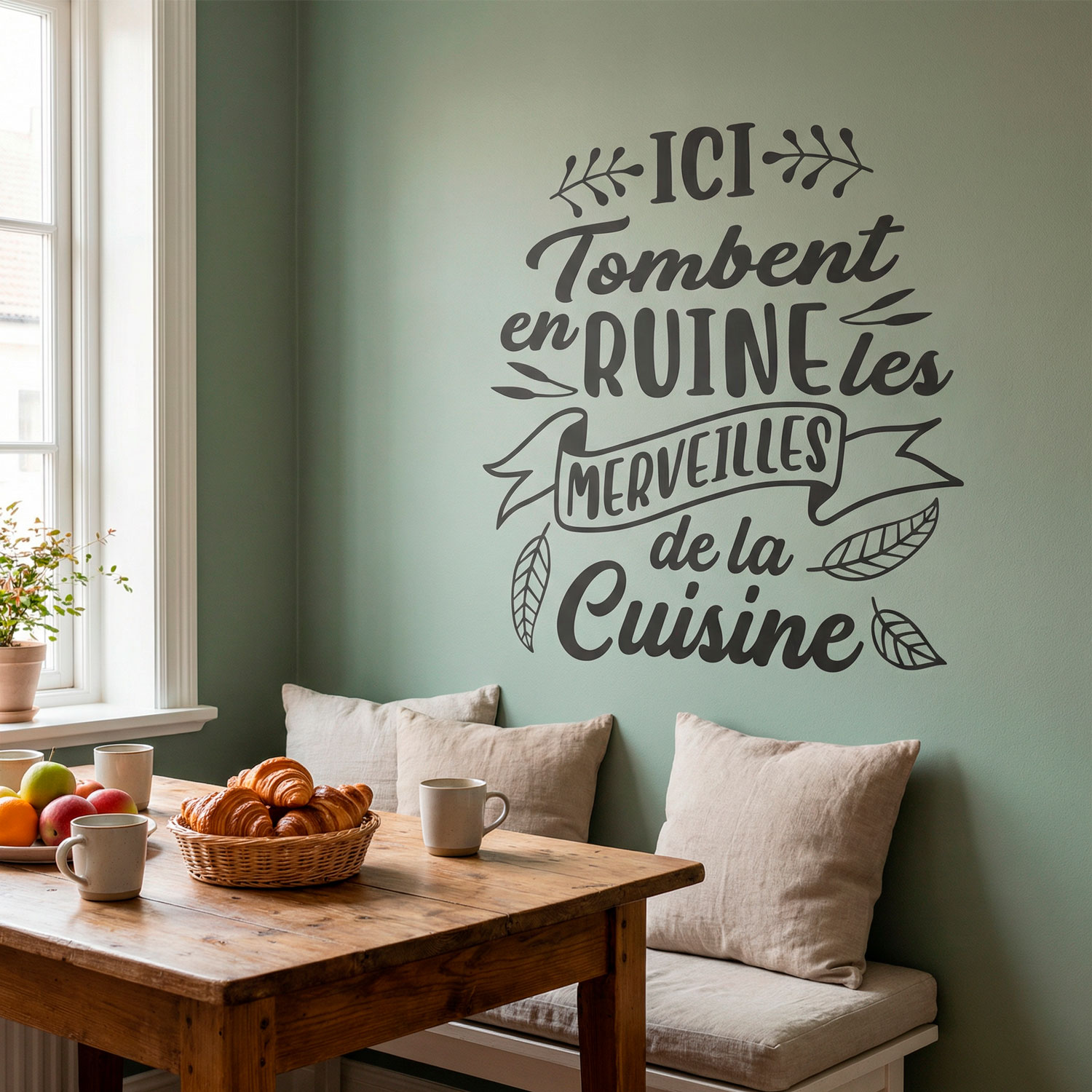 Wandtattoos: Ici Tombent en Ruine les Merveilles de la Cuisine