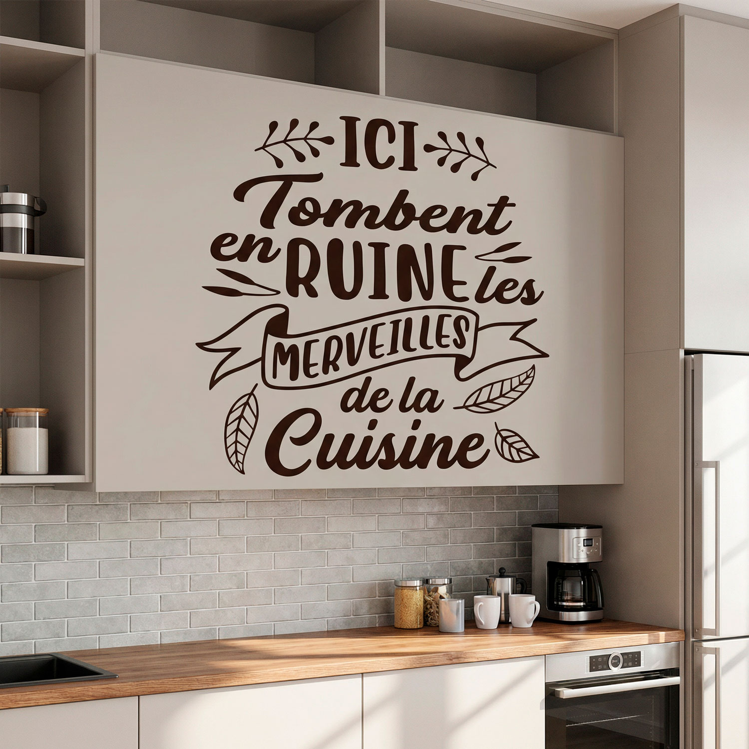 Wandtattoos: Ici Tombent en Ruine les Merveilles de la Cuisine