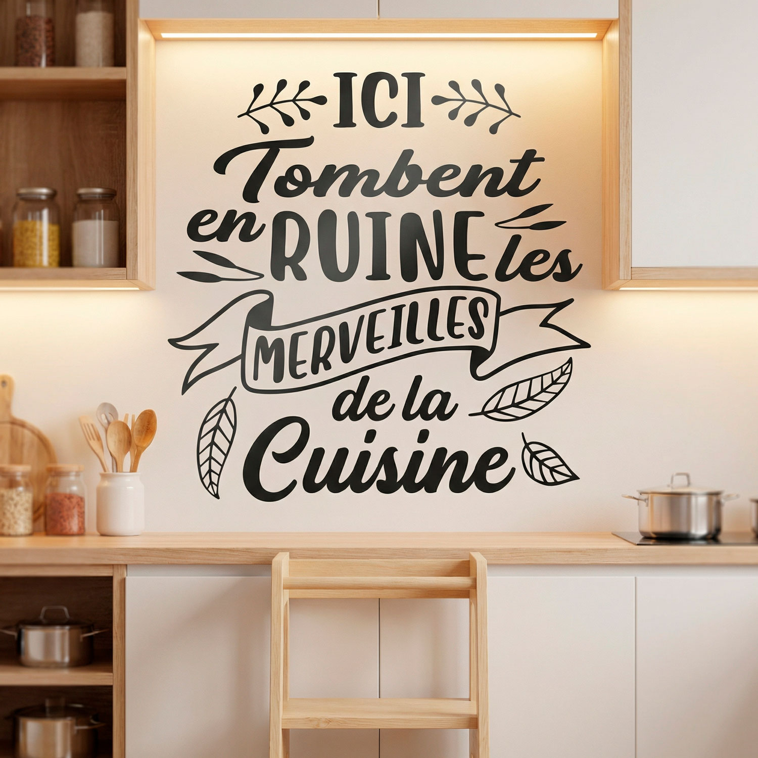 Wandtattoos: Ici Tombent en Ruine les Merveilles de la Cuisine
