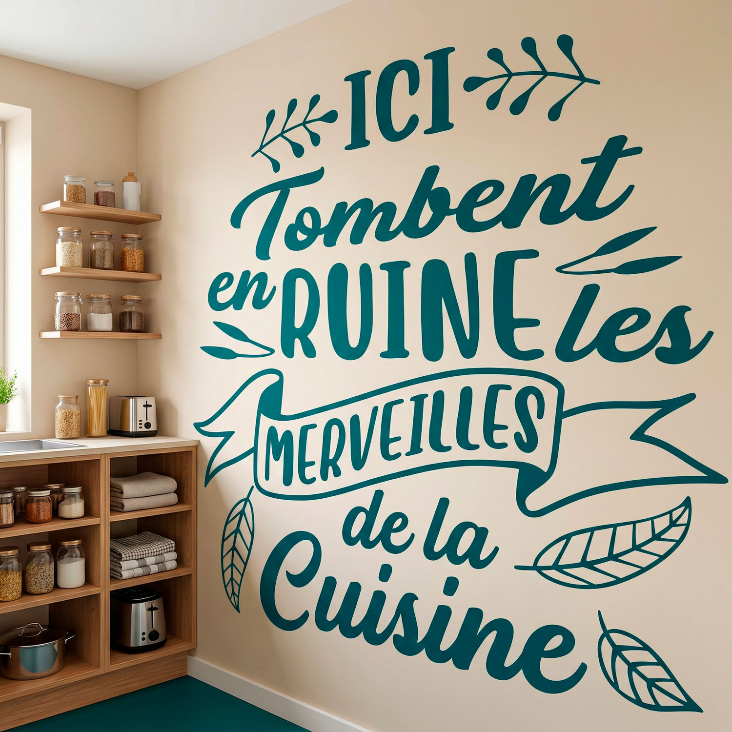 Wandtattoos: Ici Tombent en Ruine les Merveilles de la Cuisine