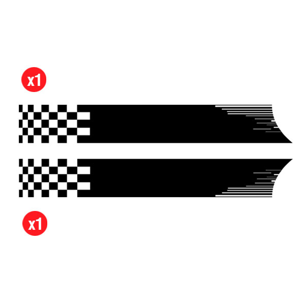 Aufkleber: Seiten Vinyl 2x Set Racing Flaggen