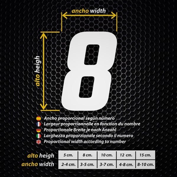 Aufkleber: Zahlen Highway in Relief