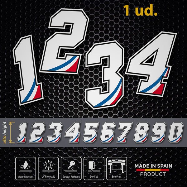 Startnummer Aufkleber Motorrad Sticker  Autoaufkleber 2J070_2 Nummer wählbar