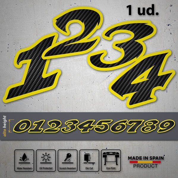 Aufkleber: Speed Carbon Zahlen