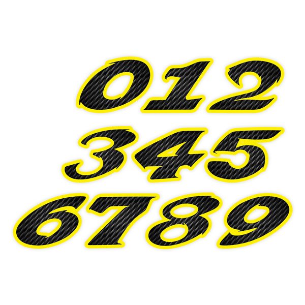 Aufkleber: Speed Carbon Zahlen