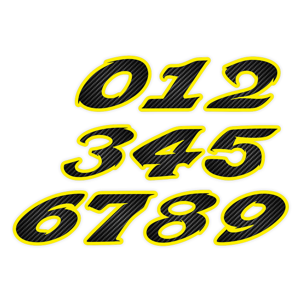 Aufkleber: Speed Carbon Zahlen