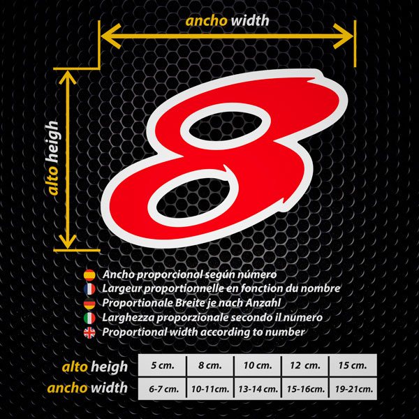 Aufkleber: Zahlen speed red