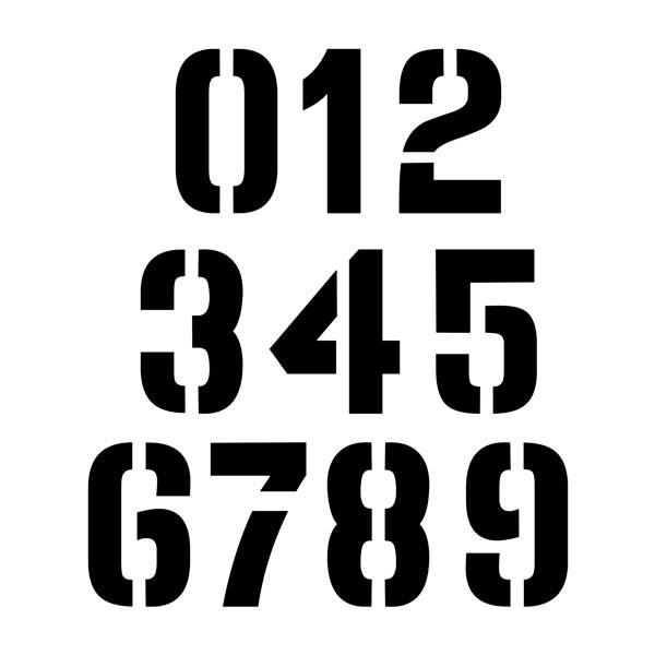 Aufkleber: Zahlen stencil NJL