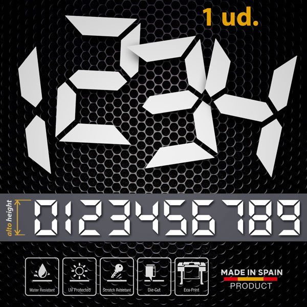 Aufkleber: Digitale Rennzahlen