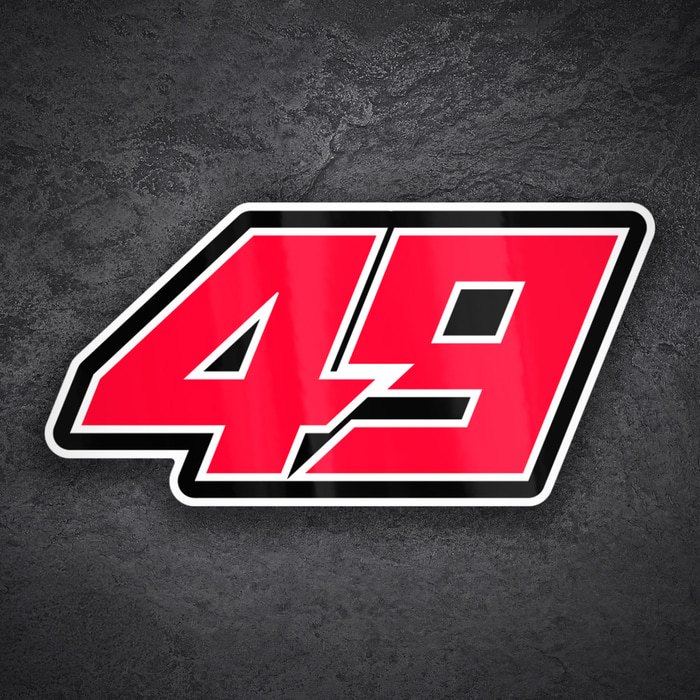 Aufkleber: Nummer 49 mit geometrischem Stil