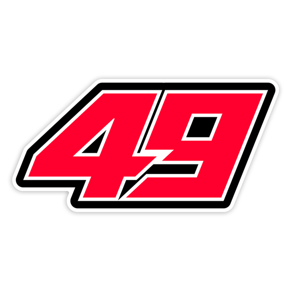 Aufkleber: Nummer 49 mit geometrischem Stil