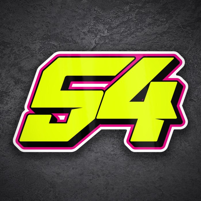Aufkleber: Nummer 54 MotoGP Fermín Aldeguer