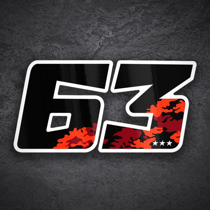 Aufkleber: Nummer 63 MotoGP Francesco Bagnaia