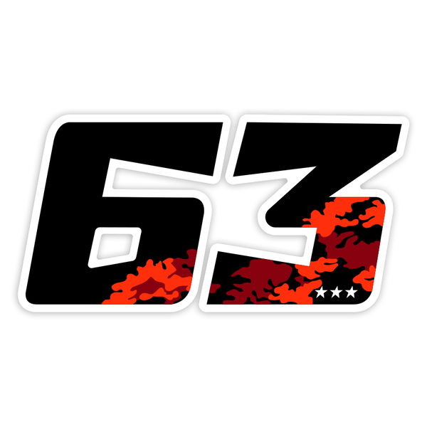 Aufkleber: Nummer 63 MotoGP Francesco Bagnaia