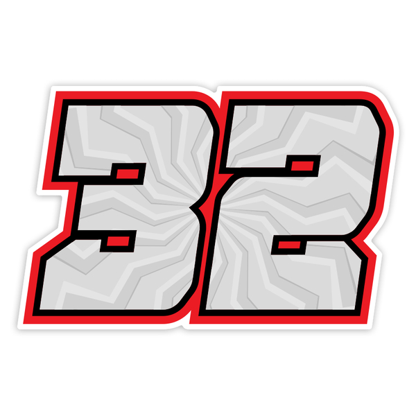 Aufkleber: Nummer 32 MotoGP Lorenzo Savadori