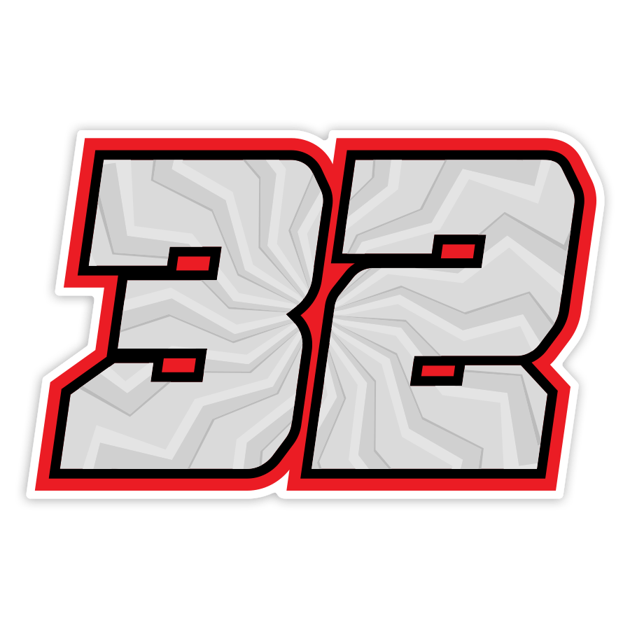 Aufkleber: Nummer 32 im Sportdesign von MotoGP
