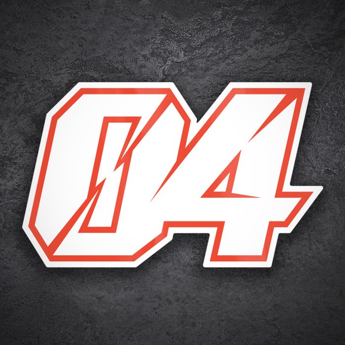 Aufkleber: Nummer 04 MotoGP Andrea Dovizioso