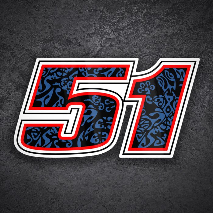 Aufkleber: Nummer 51 MotoGP Michele Pirro