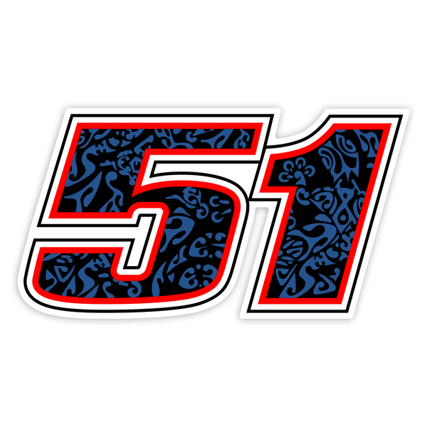 Aufkleber: Nummer 51 MotoGP Michele Pirro