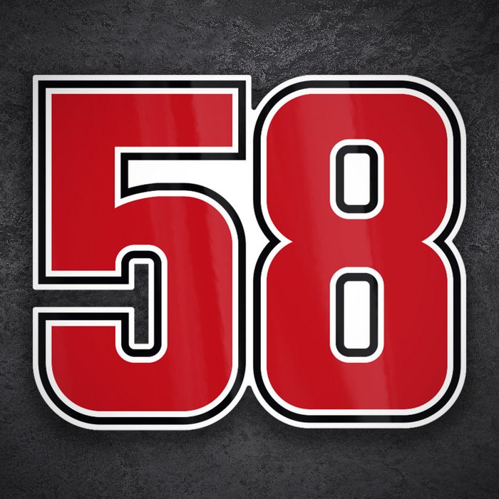 Aufkleber: Nummer 58 MotoGP Marco Simoncelli