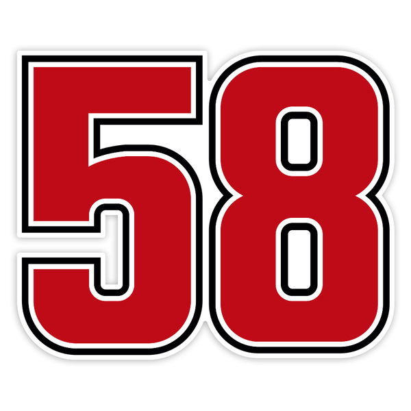 Aufkleber: Nummer 58 Marco Simoncelli