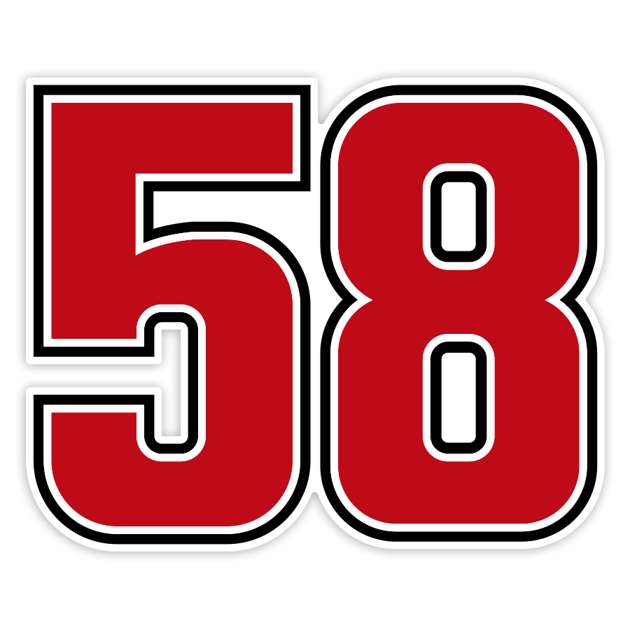 Aufkleber: Nummer 58 Marco Simoncelli