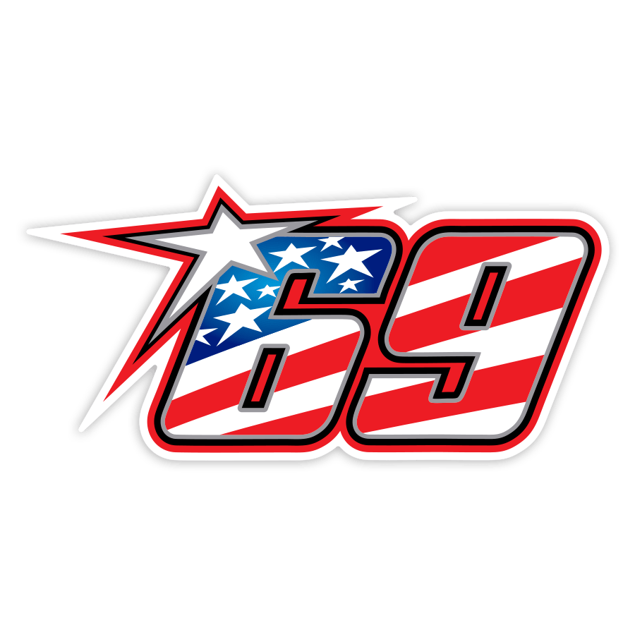 Aufkleber: Nummer 69 MotoGP Nicky Hayden