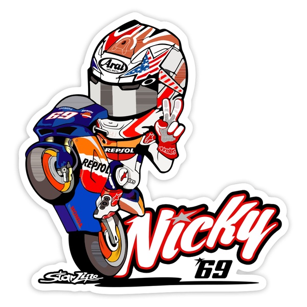 Aufkleber: Nicky 69 MotoGP Nicky Hayden