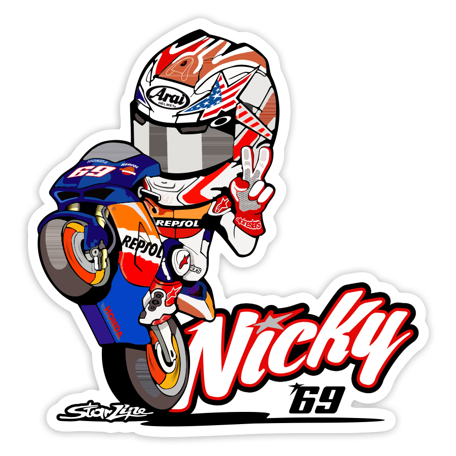 Aufkleber: Nicky 69 MotoGP Nicky Hayden
