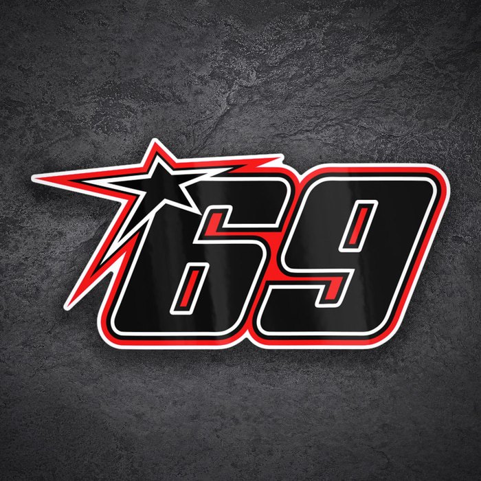 Aufkleber: Nummer 69 MotoGP Nicky Hayden