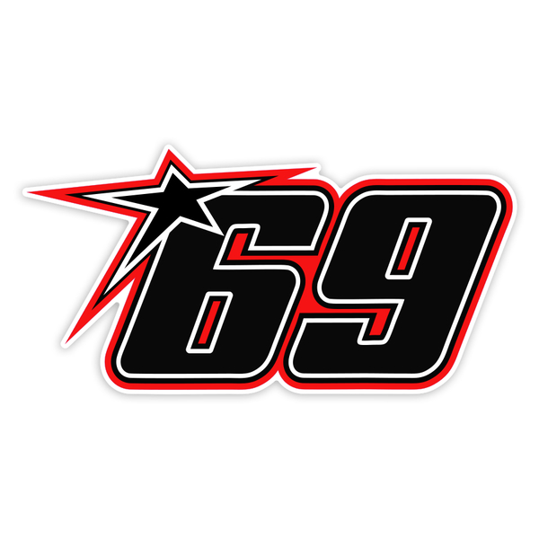 Aufkleber: Nummer 69 MotoGP Nicky Hayden