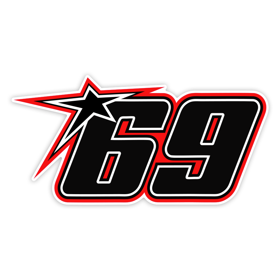 Aufkleber: Nummer 69 MotoGP Nicky Hayden