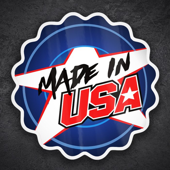 Aufkleber: Patriotisches Design Made in USA mit Stern und Str