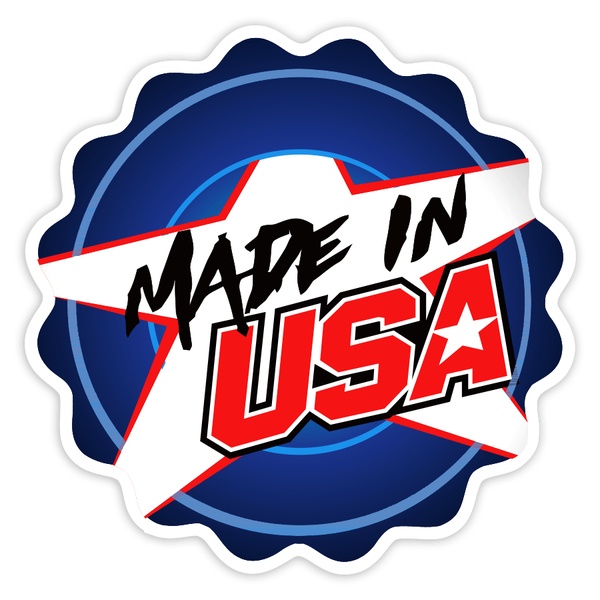 Aufkleber: Patriotisches Design Made in USA mit Stern und Str