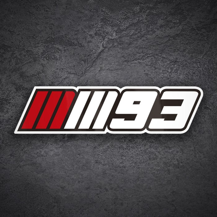 Aufkleber: Nummer 93 mit Roten Streifen