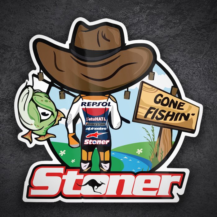 Aufkleber: Stoner MotoGP Gone Fishin