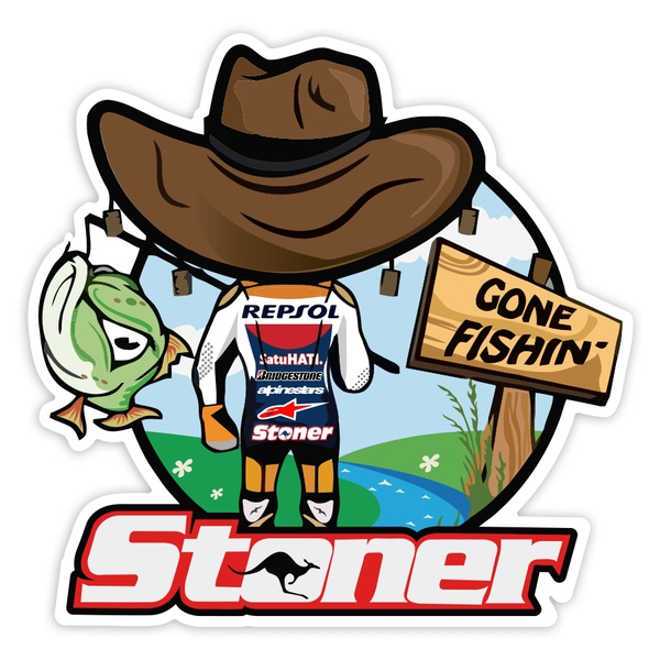 Aufkleber: Stoner MotoGP Gone Fishin