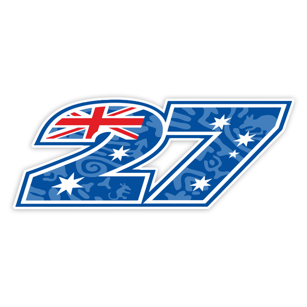 Aufkleber: Nummer 27 MotoGP Casey Stoner