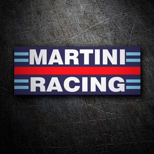 Aufkleber: Martini Racing mit blauen und roten Streifen