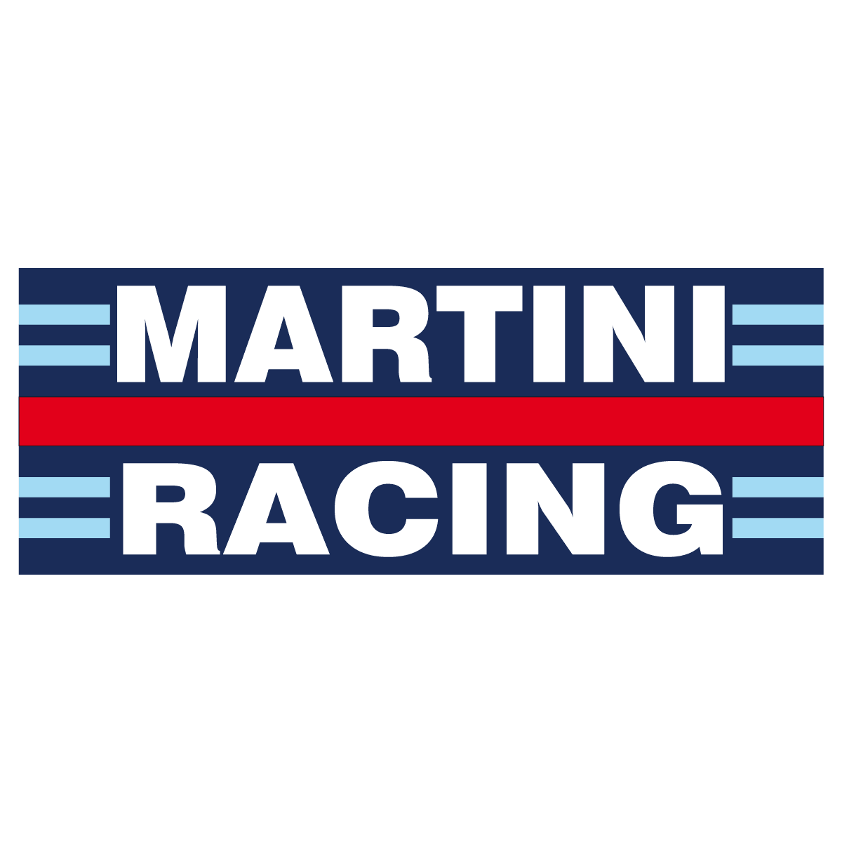 Aufkleber: Martini Racing mit blauen und roten Streifen