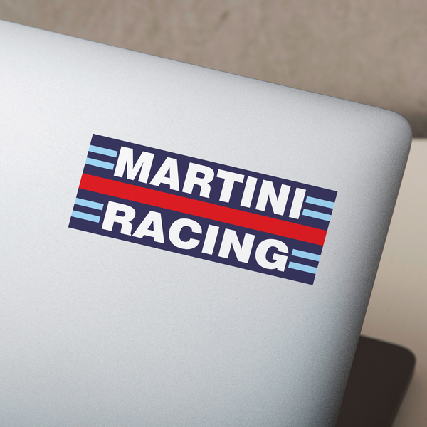 Aufkleber: Martini Racing mit blauen und roten Streifen