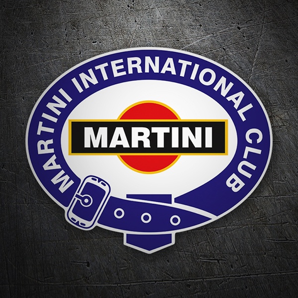 Aufkleber: Martini International Club mit Rotem Hintergrund